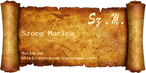 Szorg Marica névjegykártya